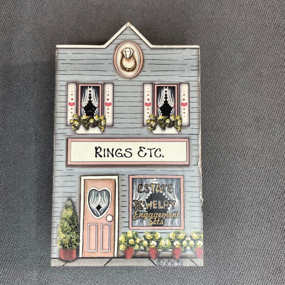 Brandywine Woodcrafts Downtown Houses Rings Etc Jewlery Shelf Sitter